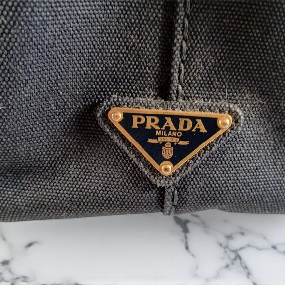 Authentic Prada Canupa Navy Blue Denim Tote Bag MSRP: $1500 - Picture 10 of 16